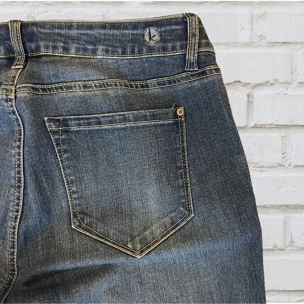 Women's Kensie Disrtressed Fray Cropped Skinny Jeans Size 10/30 - Picture 4 of 6